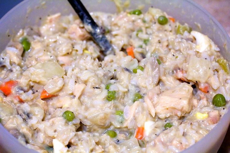 Mixed with rice