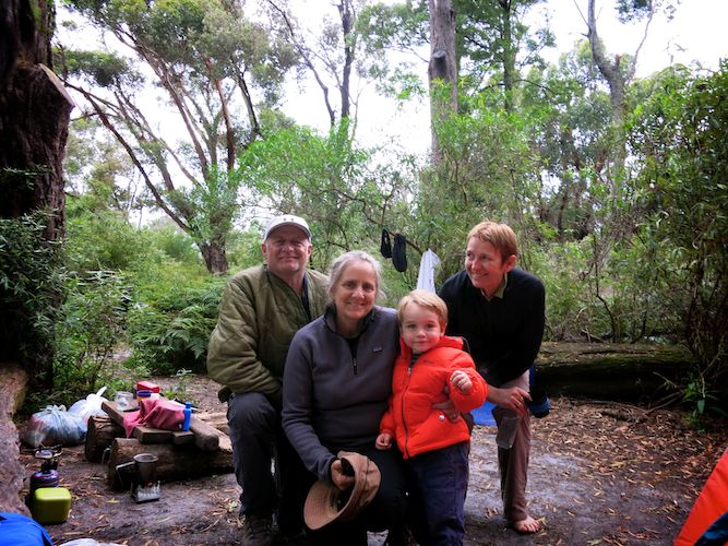 Gabriel with our hiking friends we met along the trail - Michael, Suzanne and Carmen