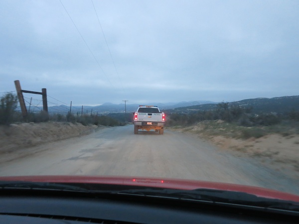 Border Patrol agent directing us to a good place to park.