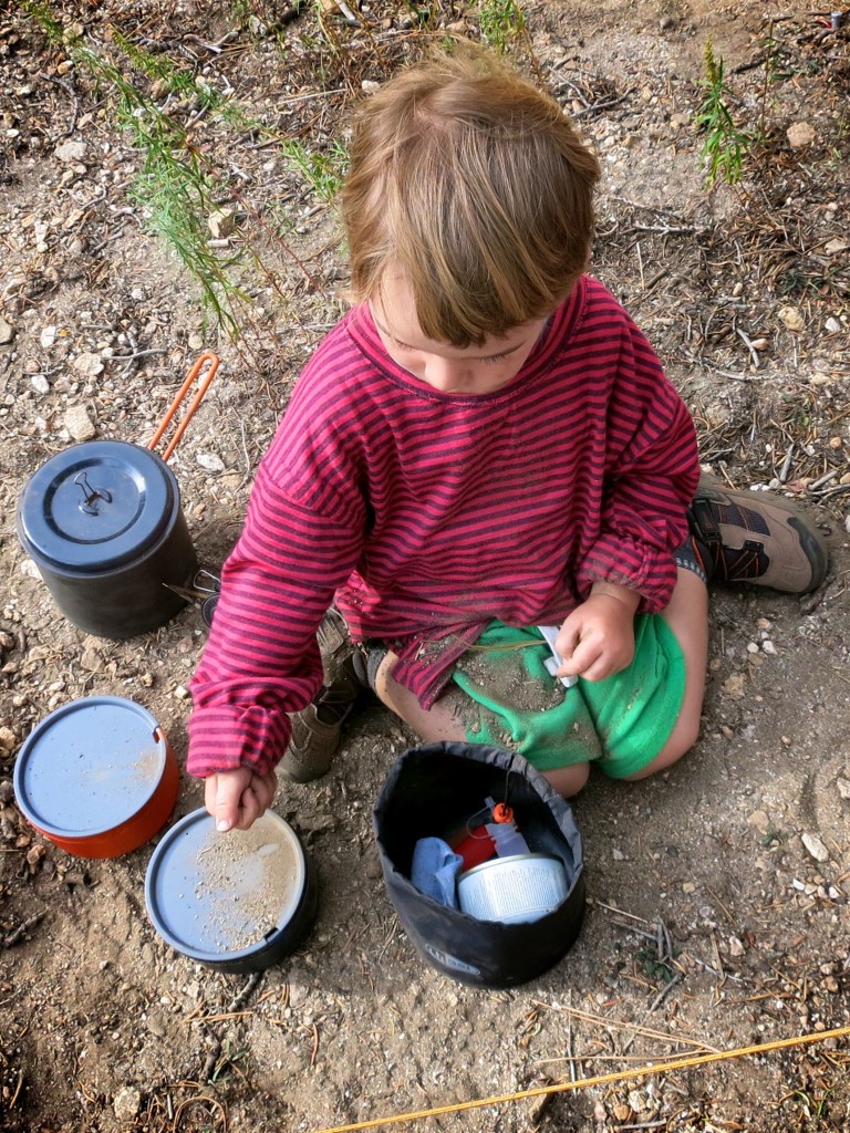 Gabriel making some dirt soup